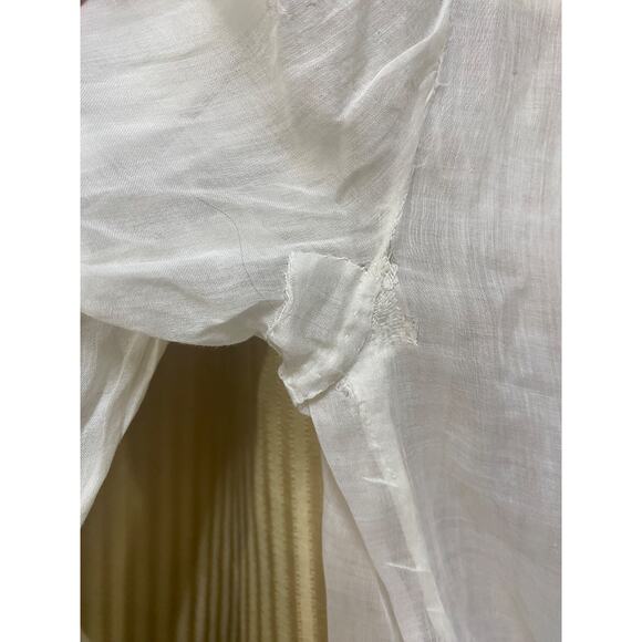 Antique Edwardian White Cotton Floral Embroidered Blouse with long sleeves - Picture 7 of 16